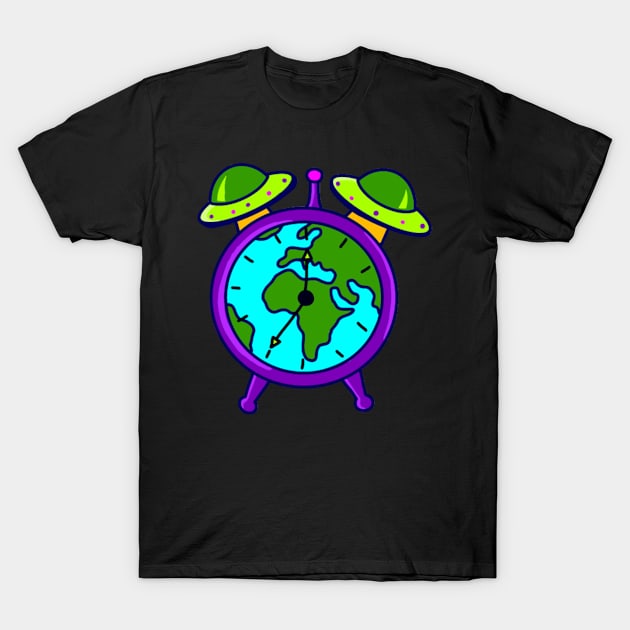 alien alarm clock invaders T-Shirt by rafaelwolf